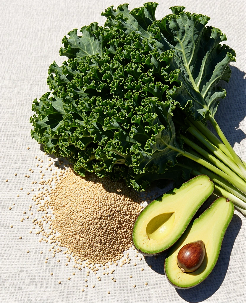 Vegetales frescos y granos naturales